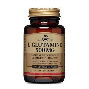 L- глютамин,  L-Glutamine, Solgar, 500 мг, 50 вегетарианских капсул
