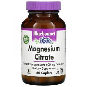 Магний цитрат, Magnesium Citrate, Bluebonnet Nutrition, 400 мг, 60 каплет
