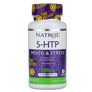 5-HTP 5-гидрокси L-триптофан TR, Natrol, замедленного высвобождения, 200 мг, 30 таб.
