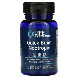 Ноотроп для мозга, Quick Brain Nootropic, Life Extension, 30 вегетарианских капсул
