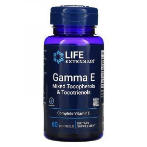 Витамин Е: смесь токоферолов и токотриенолов, Gamma E, Life Extension, 60 гелевых капсул
