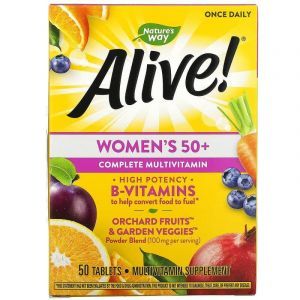 Мультивитамины для женщин старше 50 лет, Alive! Women's 50+, Nature's Way, 50 таблеток
