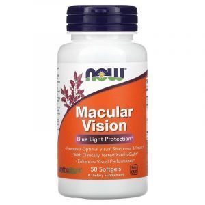 Формула для глаз, Macular Vision, Now Foods, 50 гелевых капсул
