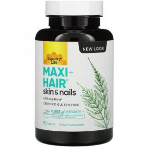 Витамины для волос, Maxi Hair, Country Life, сертифицированные, 90 таблеток