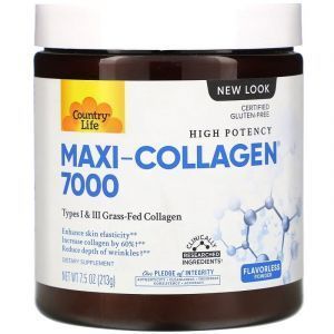 Колаген максі з вітаміном А і С плюс біотин, Maxi-Collagen, C & A plus Biotin, Country Life, 213 г