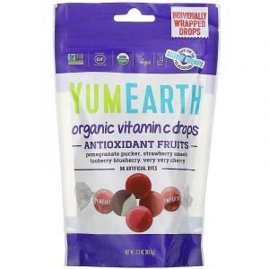 Леденцы с витамином С, Vitamin C Drops, YumEarth, 93,5 г 
