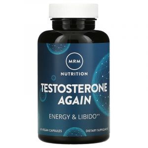 Поддержка уровня тестостерона, Testosterone Again, MRM, энергия и либидо, 60 веганских капсул
