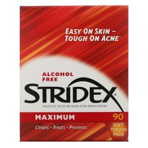 Салфетки от угрей, Acne Control, Stridex, без спирта, максимальная сила, 90 мягких салфеток