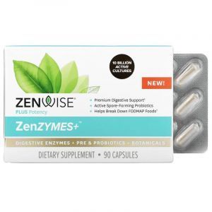 Пищеварительные ферменты + пре и пробиотики + растительная смесь, ZenZYMES+, Zenwise Health, 90 капсул 
