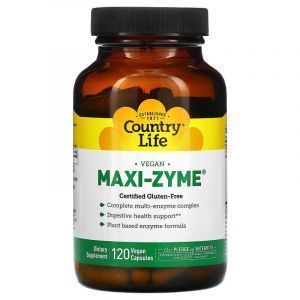Ферменты, (Maxi-Zyme Caps), Country Life, 120 капсул