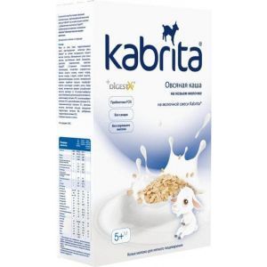 Овсяная каша на основе козьего молока, Kabrita, для детей от 5 месяцев, 180 г
