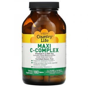 Вітамін С комплекс, Maxi C-Complex, Country Life, 1000 мг, 180 таблеток