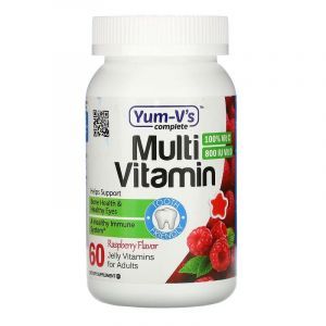 Мультивітаміни для дорослих, Multi Vitamin, Yum-V's, зі смаком малини, 60 желе
