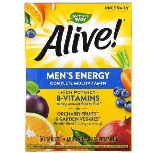 Мультивитамины для мужчин, Alive!, Men's Energy, Nature's Way, 50 таблеток
