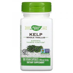 Ламінарія, Kelp, Whole Thallus, Nature's Way, 600 мг, 100 веганських капсул