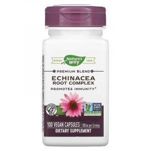 Эхинацея комплекс,Premium Blend, Echinacea Root Complex, Nature's Way, 450 мг, 100 веганских капсул