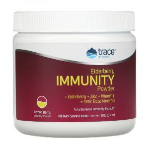 Бузина для поддержки иммунитета, Elderberry Immunity, Trace Minerals Research, вкус лимон и ягоды, 190 г
