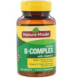 Супер В комплекс с витамином С, B-Complex, Nature Made, 140 таблеток