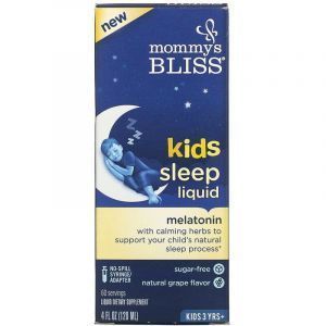 Формула для сна для детей, Kids Sleep Liquid, Mommy's Bliss, от 3-х лет, вкус винограда, 120 мл
