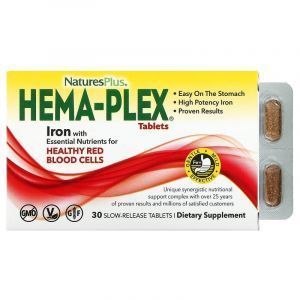 Комплекс вітамінів і мінералів, Hema-Plex, Nature's Plus, 30 таблеток з повільним вивільненням