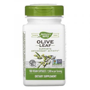 Листья оливы, Olive Leaf, Nature's Way, 1500 мг, 100 веганских капсул