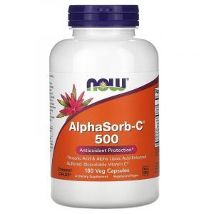 Антиоксидантная формула с витамином С, AlphaSorb-C 500, Now Foods, 180 вегетарианских капсул