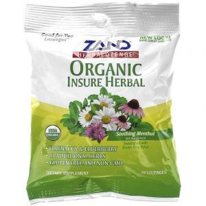 Леденцы с эхинацеей и бузиной, Organic Insure Herbal, Zand, вкус ментола, 18 леденцов
