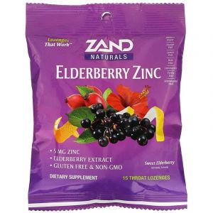 Цинк с экстрактом бузины, Elderberry Zinc, Zand, 15 леденцов