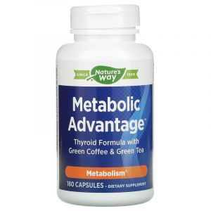 Поддержка щитовидной железы, Metabolic Advantage, Nature's Way, зеленый кофе и зеленый чай, метаболизм, 180 кап.