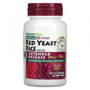 Красный дрожжевой рис, Red Yeast Rice, Nature's Plus, Herbal Actives, 300 мг, 60 мини-таблеток
