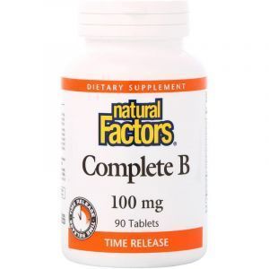 Витамин В комплекс, Complete B, Natural Factors, 100 мг, 90 таблеток (Default)