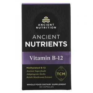 Витамин B-12, Vitamin B-12, Dr. Axe / Ancient Nutrition, 30 капсул
