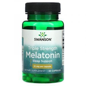 Мелатонин, Melatonin, Swanson, тройная сила, 10 мг, 60 капсул
