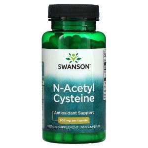 N-ацетилцистеин, N-Acetyl Cysteine, Swanson, антиоксидантная поддержка, 600 мг, 100 капсул
