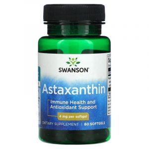 Астаксантин, Astaxanthin, Swanson, 4 мг, 60 гелевых капсул
