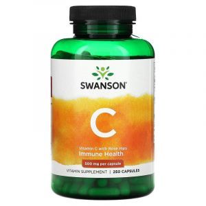 Витамин C с шиповником, Vitamin C, Swanson, 500 мг, 250 капсул
