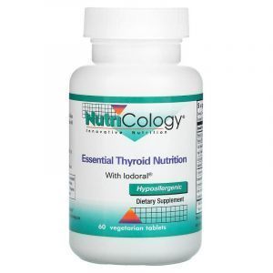 Поддержка щитовидной железы з йодом, Essential Thyroid Nutrition, Nutricology, 60 вегетарианских таблеток
