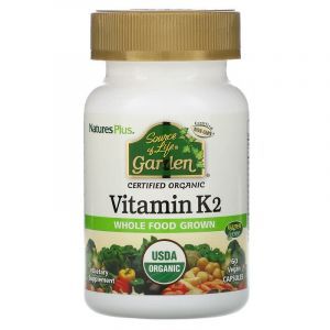 Витамин К2 (Vitamin K2), Nature's Plus, Source of Life Garden, 60 капсул