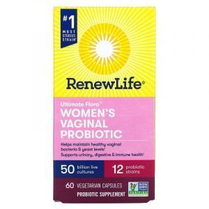 Вагинальный пробиотик для женщин, Ultimate Flora, Women's Vaginal Probiotic, Renew Life, 50 млрд КОЕ, 60 вегетарианских капсул
