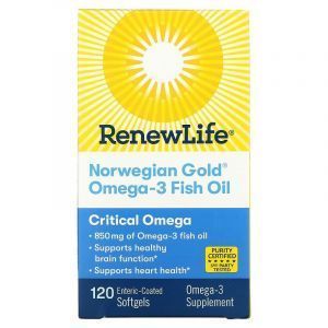 Рыбий жир Омега-3, Omega-3 Fish Oil, Renew Life, норвежский, 850 мг, 120 гелевых капсул
