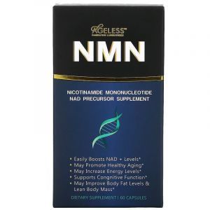 
Никотинамид мононуклеотид, NMN, Ageless Foundation Laboratories, предшественник НAD, 60 капсул