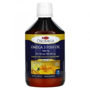 Омега-3 рыбий жир, Omega-3 Fish Oil, Oslomega, норвежский, вкус лимона, 1400 мг, 500 мл