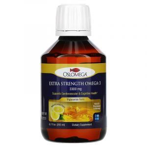 Омега-3 рыбий жир, Omega-3 Fish Oil, Oslomega, норвежский, вкус лимона, 3300 мг, 200 мл
