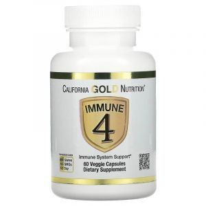 Поддержка иммунной системы, Immune 4 ,California Gold Nutrition, 60 вегетарианских капсул 
