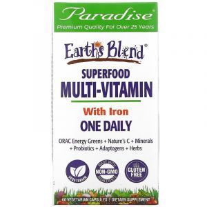 Супервитаминный комплекс с железом, Multivitamin, Paradise Herbs, 60 кап.