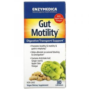 Поддержка моторики ЖКТ и пищеварения, Gut Motility, Enzymedica, 30 капсул
