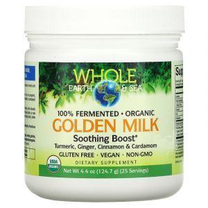 Золотое молоко, Whole Earth & Sea, Golden Milk, Natural Factors, успокаивающее, 124.7 г
