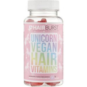 Витамины для роста и здоровья волос для веганов, Unicorn Vegan Hair Vitamins, Hairburst, 60 пастилок
