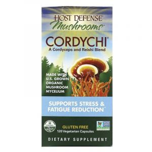 Кордицепс + Рейши, Cordychi, Fungi Perfecti, Host Defense, от стресса и усталости, 120 капсул