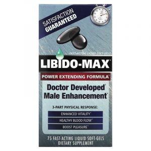 Либидо сексуальное здоровье, Libido-Max, Applied Nutrition, 3-компонентная физическая реакция, 75 гелевых капсул быстрого действия